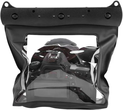 Vista 7 de Estuche de carcasa de cámara subacuática, bolsa protectora impermeable de 65.6 ft para cámaras DSLR SLR sin espejo (negro)