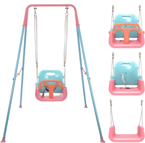 Vista 7 de TALECO Gear - Juego de columpios 3 en 1 para patio trasero, columpio de bebé para exteriores/interiores, juego de columpios para niños de 6 meses