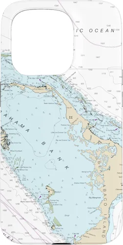 Vista 14 de iPhone 16 Nautical Chart - Abaco Islands, Bahamas, Caribbean Case