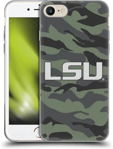 Vista 206 de Head Case Designs Funda de gel suave con licencia oficial de la Universidad Estatal de Louisiana LSU Camou compatible con Apple iPhone 7 Plus/iPhone