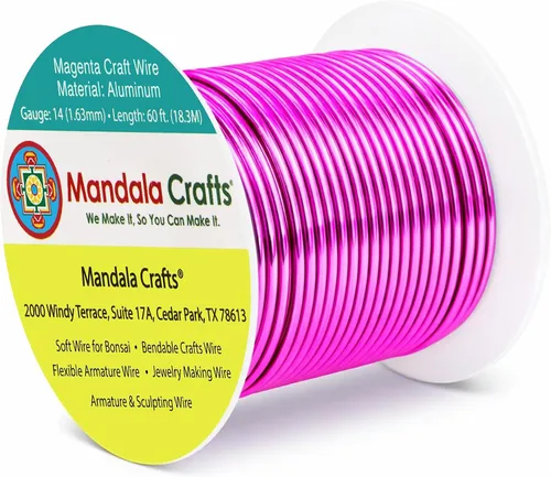 Vista 252 de Mandala Crafts - Alambre de aluminio anodizado de calibre 22 para hacer joyas - 137.2 m de alambre flexible surtido y coloreado - Doble para bonsái