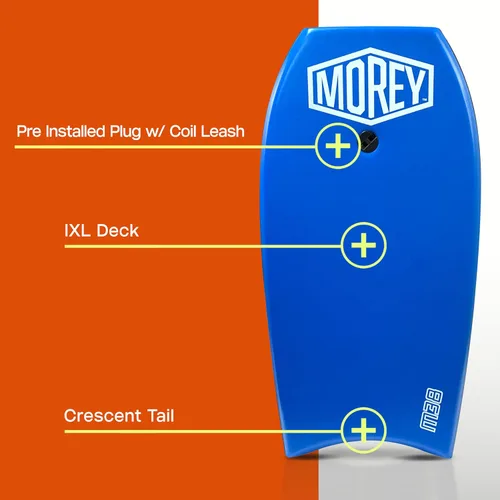 Vista 4 de MOREY® Boogie® M38, La tabla de bodyboard original; Tablas de bodyboard de 38" para la playa, núcleo EPS para durabilidad, diseñada con base lisa