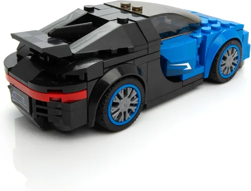 Vista 4 de Conjunto de bloques de construcción de coche de carreras Bugatti de Block Builder (237 piezas). Bloques de construcción de coches de carreras