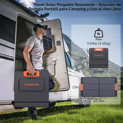 Vista 4 de Panel solar de 100 W, paneles solares portátiles tipo N 16BB para central eléctrica, panel solar plegable, QC3.0 USB-A y tipo C, 25% de alta