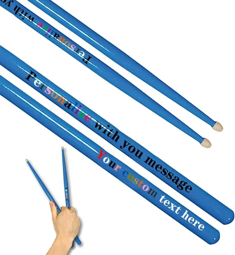 Vista 7 de Baquetas personalizadas de tamaño 5A con grabado láser en madera, regalo personalizado para músicos, bateristas, banda - Instrumentos musicales