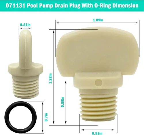 Vista 2 de 071131 Reemplazo de tapones de drenaje para bomba de piscina para Whisperflo e Intelliflo