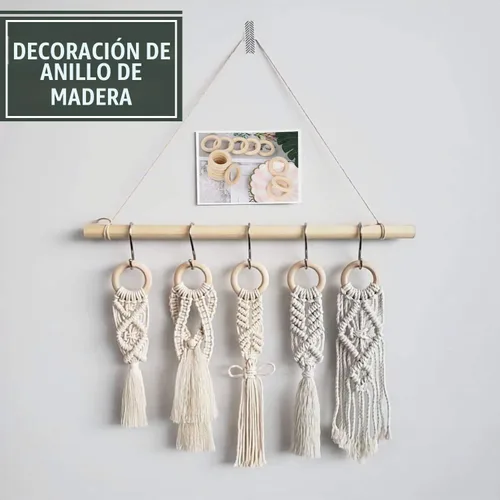 Vista 5 de AUGSUN 15 anillos de madera sin terminar de 2.165 in para manualidades