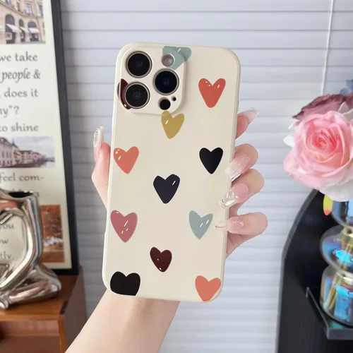 Vista 16 de Funda protectora para iPhone 12 para mujeres y niñas, diseño lindo de silicona suave, protección de cámara con forma de corazón, para iPhone 12