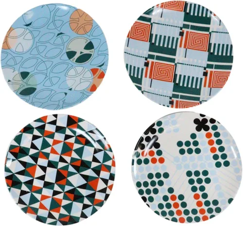 Vista 10 de Ebros Gift Frank Lloyd Wright Architecture Colorful Geometry Contemporary Designer - Platos de cerámica para aperitivos o postres de 7 pulgadas