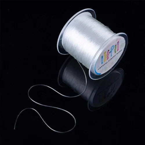 Vista 2 de Pandahall - Hilo elástico transparente (524.9 ft/rollo, 0.024 in, para joyería, para hacer pulseras, collares y pulseras)