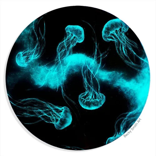 Vista 5 de SpaceBeams Aquaris - Pintura que brilla en la oscuridad (0.68 onzas líquidas) Bright Aqua Glow (azul claro/turquesa), no tóxica, a base de agua