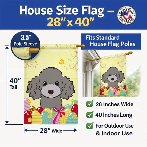Vista 142 de Caroline's Treasures BB1923GF Bandera decorativa para jardín con diseño de Border Collie, para caza de huevos de Pascua, para jardín, jardín, patio