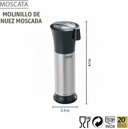 Vista 3 de GEFU 34670 Rallador de nuez moscada, Moscata