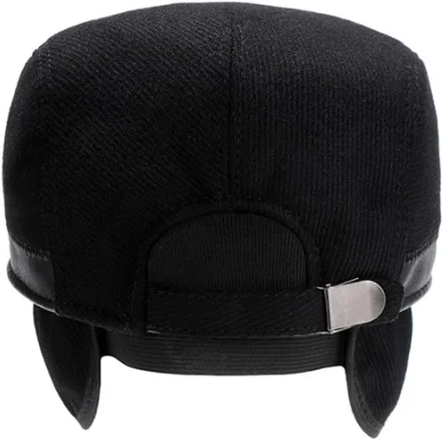 Vista 4 de Sombrero de Newsboy para hombre con orejeras plana Ivy Cap Cabbie Driving Winter Hat