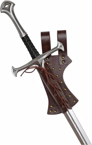 Vista 7 de HZMAN Cinturón de espada de cuero, diseño de rana LARP, medieval, accesorio para disfraz, funda de espada de caballero de estoque