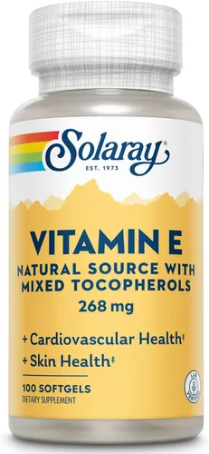 Vista 7 de SOLARAY Vitamina E d-alfa tocoferol 268mg (400 UI) Salud del corazón y la piel, apoyo de la actividad antioxidante (50 CT)