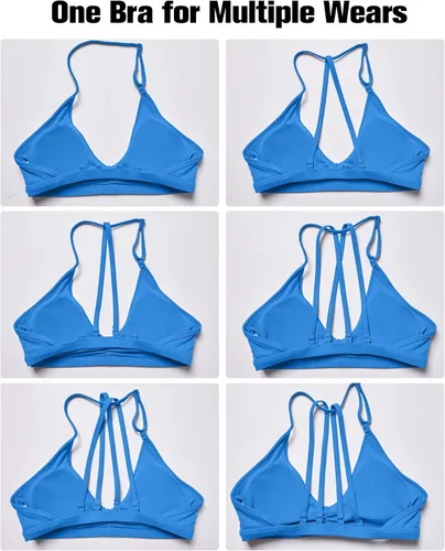 Vista 7 de YEOREO Sujetadores deportivos para mujer, con relleno, sin espalda, brasier de entrenamiento Karlena de bajo impacto cruzado para yoga