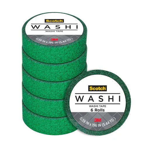 Vista 10 de Scotch Expressions Cinta con purpurina, 0.59 x 196 pulgadas, negro, 6 rollos (C514-BLK)