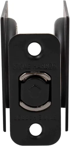 Vista 3 de Stone Harbor Hardware Cerradura de puerta de bolsillo cuadrada contemporánea, función de paso, fondo de 2-3/8", negro mate