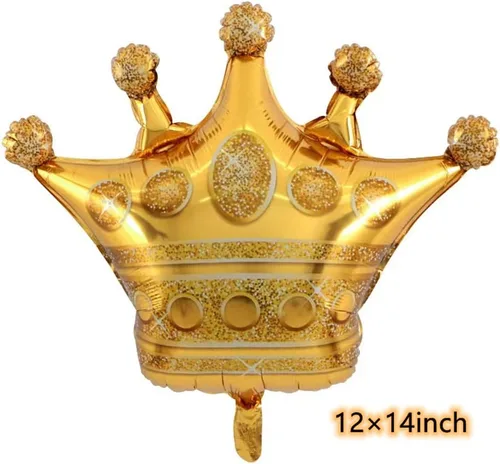 Vista 3 de Globo de 40 pulgadas, corona roja número 5, globo gigante de película de aluminio con el número 5, globos de decoración de cumpleaños número 5