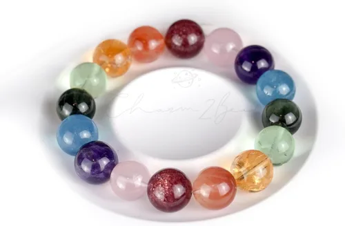 Vista 93 de Precious Gemstone Natural Crystal Healing Bracelet, Rutilated Quartz, Moonstone, Quartz Handmade Original Design Bracelet