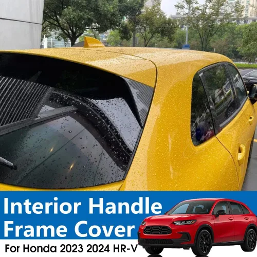 Vista 6 de 2 piezas de ABS estilo fibra de carbono estilo cola de coche, triángulo, ventilación trasera, ala lateral, marco de ventana lateral, accesorios