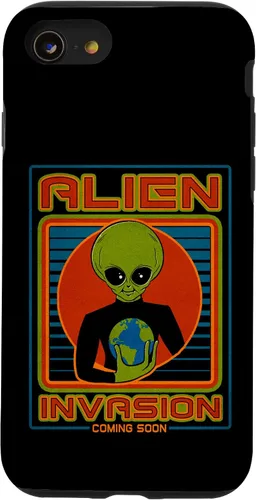 Vista 46 de Funda para iPhone 13 Pro Max Alien Invasion 1984 Tech Noir Distopía