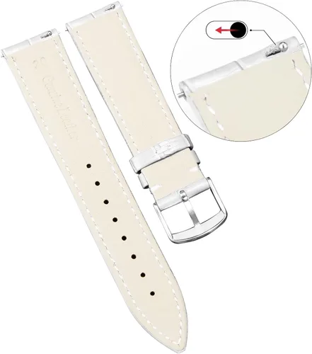 Vista 2 de BINLUN Leather Watch Band Genuine Calfskin Replacement Watch Strap Quick Release Crocodile Pattern 10 Colors 13 Sizes for Men