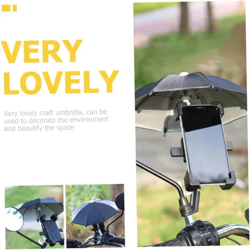 Vista 3 de 4 unids paraguas teléfono cubierta de sombra móvil al aire libre para el uso del teléfono pequeño paraguas decorativo ligero UV portátil diseño