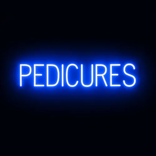 Vista 25 de SpellBrite MANI-PEDIS - Letrero para salones de manicura Letreros relacionados con salones de uñas con aspecto de neón, luz LED roja 33.4 x 6.3