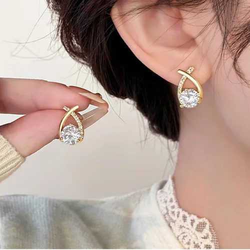 Vista 2 de Aretes de drenaje de desintoxicación linfática Aretes de aro huecos de acupresión de actividad linfática con germanio para mujeres en Prime