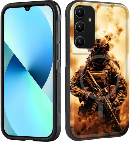 Vista 160 de Funda magnética para Galaxy A16 5G, [compatible con MagSafe] [protección contra caídas de grado militar] Funda resistente a prueba de golpes