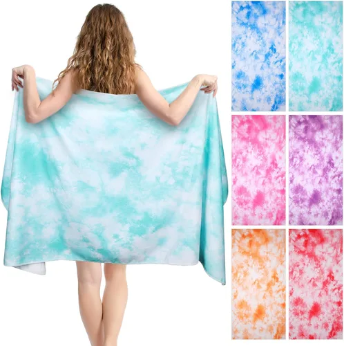 Vista 7 de Kinlop 6 Pcs Beach Towels Microfiber Large Sand Free Towels Quick Dry Towel Adults Absorbent Bath Towel Blanket for Travel Camping Swim 59 x 28 Inch