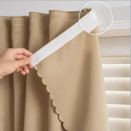 Vista 33 de Cortinas autoadhesivas, sin taladrar, sin varilla, cortinas opacas fáciles de instalar para persianas de ventana, dormitorio