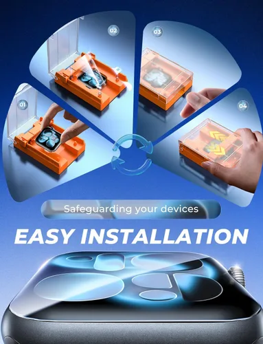 Vista 17 de MAGIC JOHN Paquete de 2 para Apple Watch SE 3 (2025) SE 2 SE Series /6/5/4 40 mm Protector de pantalla, [Tecnología de alineación automática]