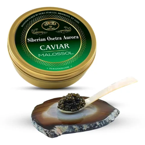 Vista 10 de Olma Siberian Osetra Aurora Black Caviar – Perlas de grano medio, grado superior, 1 oz / 28 g