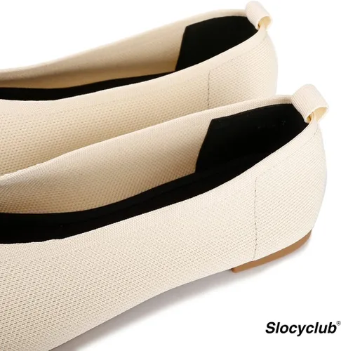 Vista 4 de Slocyclub Zapatos planos para mujer, zapatos de ballet clásicos con punta puntiaguda, textura de punto, leopardo negro, cómodos, puntiagudos