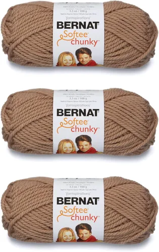 Vista 24 de Ovillo sólido Bernat Softee Chunky, Acrílico, Rojo Berry, Paquete de 1