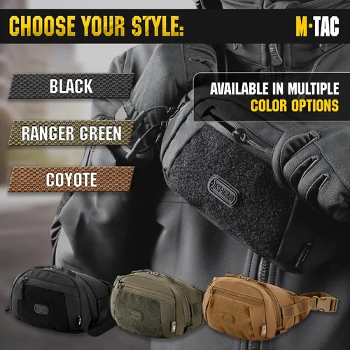 Vista 7 de M-Tac Riñonera para hombre - Riñonera pequeña compañera - Cinturón de estilo táctico EDC (negro)