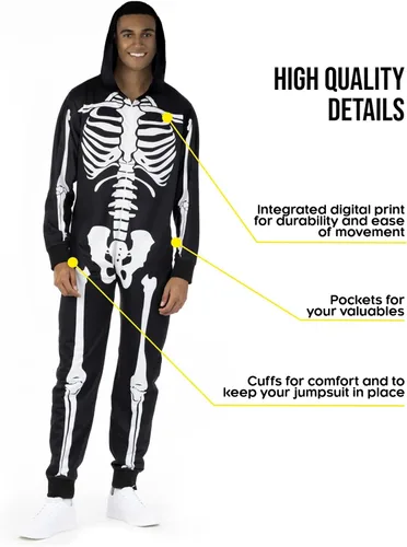 Vista 2 de Morph Mens Skeleton Costume Men Adult Skeleton Suit Outfit Scary Halloween Costumes for Men Adult Skeleton Costume Men