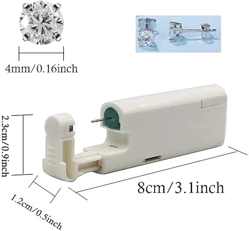 Vista 4 de Lishae 2 Pack Self Ear Piercing Gun Disposable Self Ear Piercing Kit Safety Ear Piercing Gun Kit Tool with Earring Studs