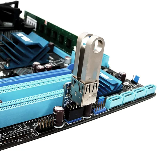 Vista 6 de SinLoon 9pin USB 2.0 hembra pin dual 2 puertos USB placa base adaptador de cabezal de doble capa para PC (dual)