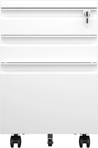 Vista 9 de LUCYPAL Archivador de metal de 2 cajones con ruedas, archivador con cerradura para tamaño legal/carta, archivador con cerradura para oficina