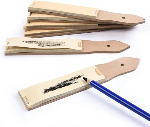 Vista 8 de Sacapuntas de papel de lija, 2 piezas, sacapuntas de papel de lija, puntero de plomo, herramienta de dibujo artístico para adultos, adolescentes
