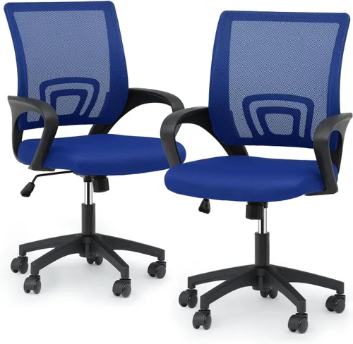 Vista 16 de Magshion Silla de oficina, silla ergonómica de escritorio de malla con respaldo medio, silla de computadora con ruedas con soporte lumbar y cómodos