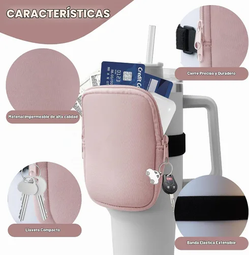 Vista 2 de Bolsa para botella de agua Stanley de 40 onzas con asa, accesorios de gimnasio para mujer, bolsa para cinturón compatible con Stanley/Accesorios