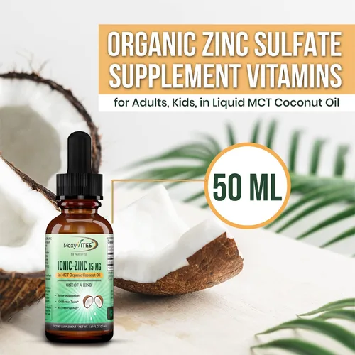 Vista 8 de Suplementos orgánicos de zinc para niños, adultos, sulfato de zinc, suplemento de zinc líquido, gotas de zinc iónico puro en aceite de coco