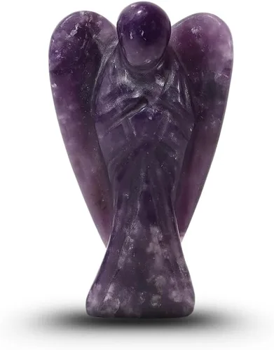 Vista 21 de Anaya Agate Estatua de ángel de amazonita, hermoso ángel de la guarda de 2 pulgadas, ángel de cristal natural, dijes de ángel tallados a mano