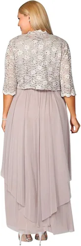 Vista 3 de R&M Richards Vestido de chaqueta de encaje de 2 piezas para mujer