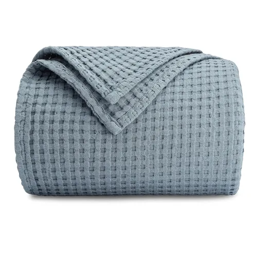 Vista 14 de Comfy Cubs Manta de bebé con tejido de punto gofre, manta de algodón de 40 x 40 pulgadas con diseño texturizado, manta ligera para cama, cuna Blush